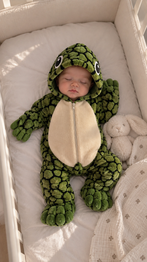 Bébé portant le pyjama Ma Tortue